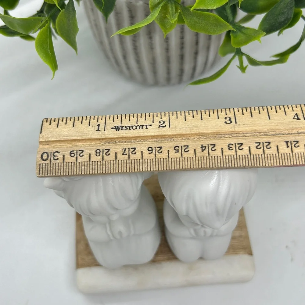 Vintage Salt Pepper Shakers White Kitchen Christian Decor Vtg Art Ceramic Craft